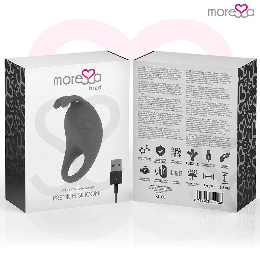 MORESSA - BRAD PREMIUM SILICONE RECHARGEABLE NOIR MORESSA