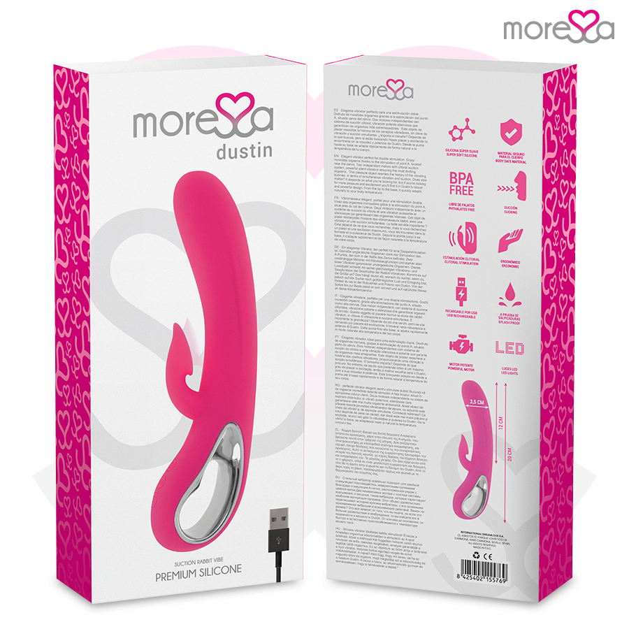 MORESSA - DUSTIN ASPIRATION CLITORIDIENNE ET VIBRATIONS PUISSANTES SILICONE PREMIUM RECHARGEABLE MORESSA