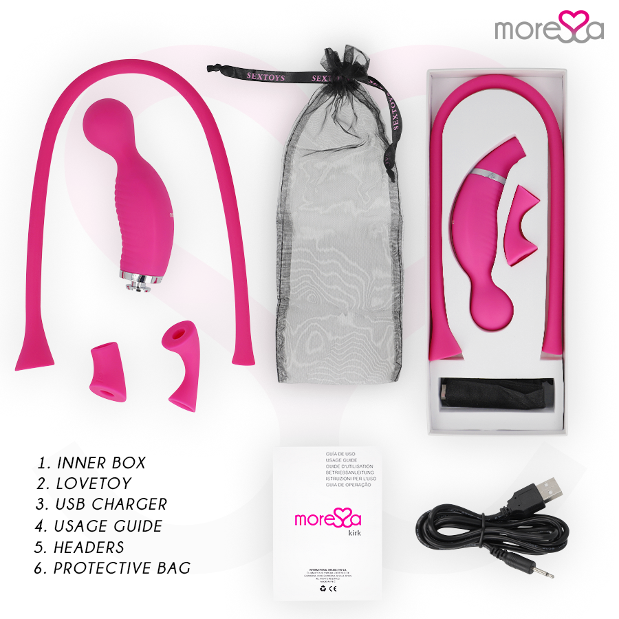 MORESSA - KIRK DUO ASPIRATION + MASSEUR MULTI-PERFORMANCES SILICONE PREMIUM RECHARGEABLE MORESSA