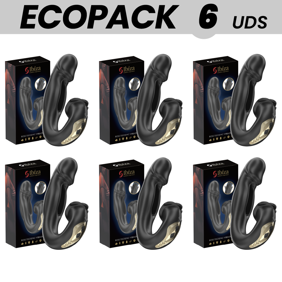 ECOPACKS 6 UNITÉS - VIBRATEUR IBIZA ROSE EFFET FLICKING ET STIMULATEUR DE CLITO IBIZA TECHNOLOGY