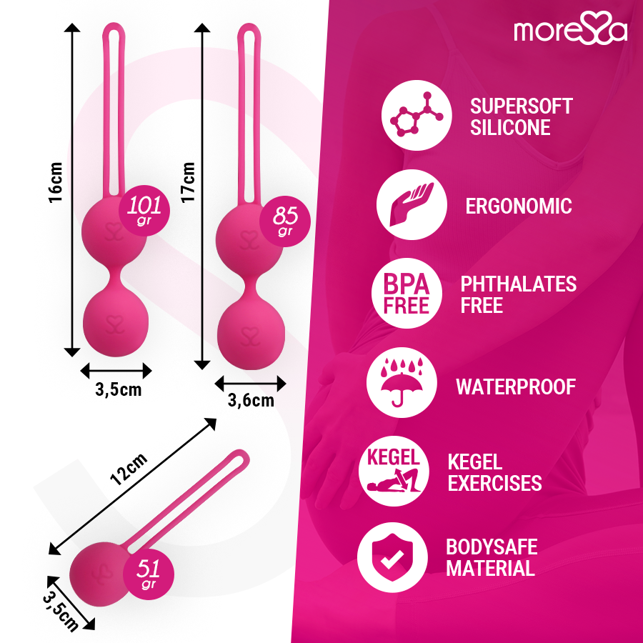 MORESSA - OSIAN SET PREMIUM SILICONE ROSE (Osian One - 51 g | Osian Two - 101 g | Osian Three 85 g) MORESSA