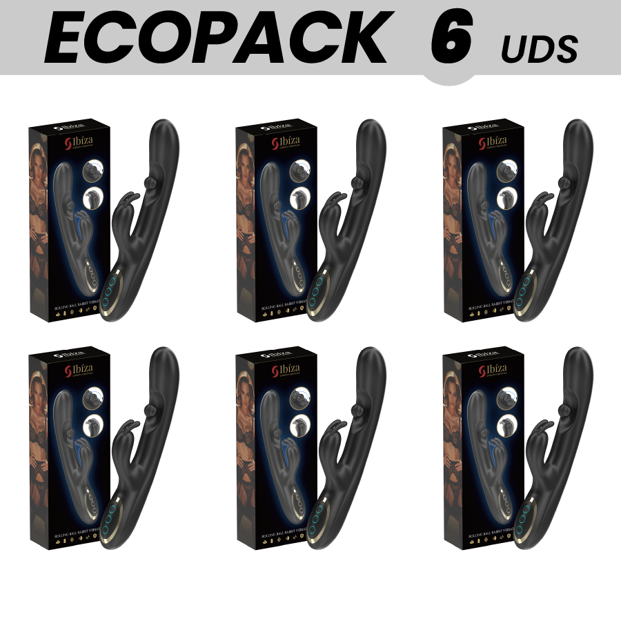 ECOPACKS 6 UNITÉS - VIBRATEUR LAPIN PUISSANT IBIZA AVEC PERLE ROULANTE MASSANTE IBIZA TECHNOLOGY