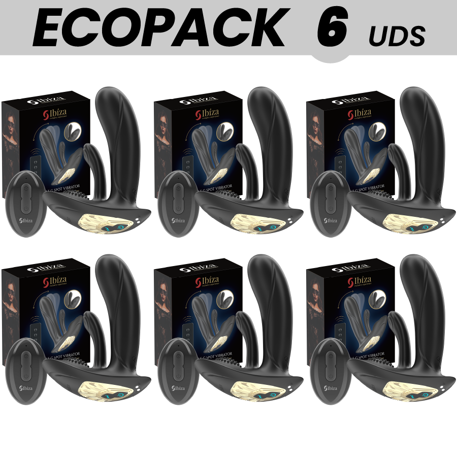 ECOPACKS 6 UNITÉS - VIBRATEUR PORTABLE IBIZA AVEC STIMULATION DU POINT G ET DU CLITORIS AVEC TÉLÉCOMMANDE IBIZA TECHNOLOGY