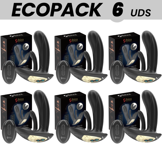 ECOPACKS 6 UNITÉS - VIBRATEUR PORTABLE IBIZA AVEC STIMULATION DU POINT G ET DU CLITORIS AVEC TÉLÉCOMMANDE IBIZA TECHNOLOGY
