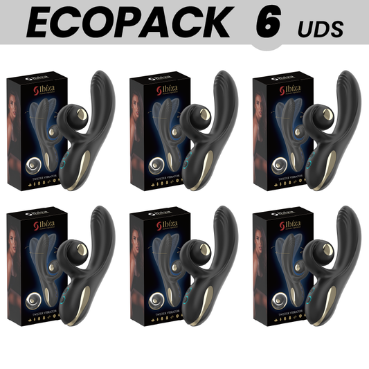 ECOPACKS 6 UNITÉS - VIBRATEUR IBIZA TWISTER AVEC STIMULATEUR DE COURBES ET VIBRO-ROTATION IBIZA TECHNOLOGY