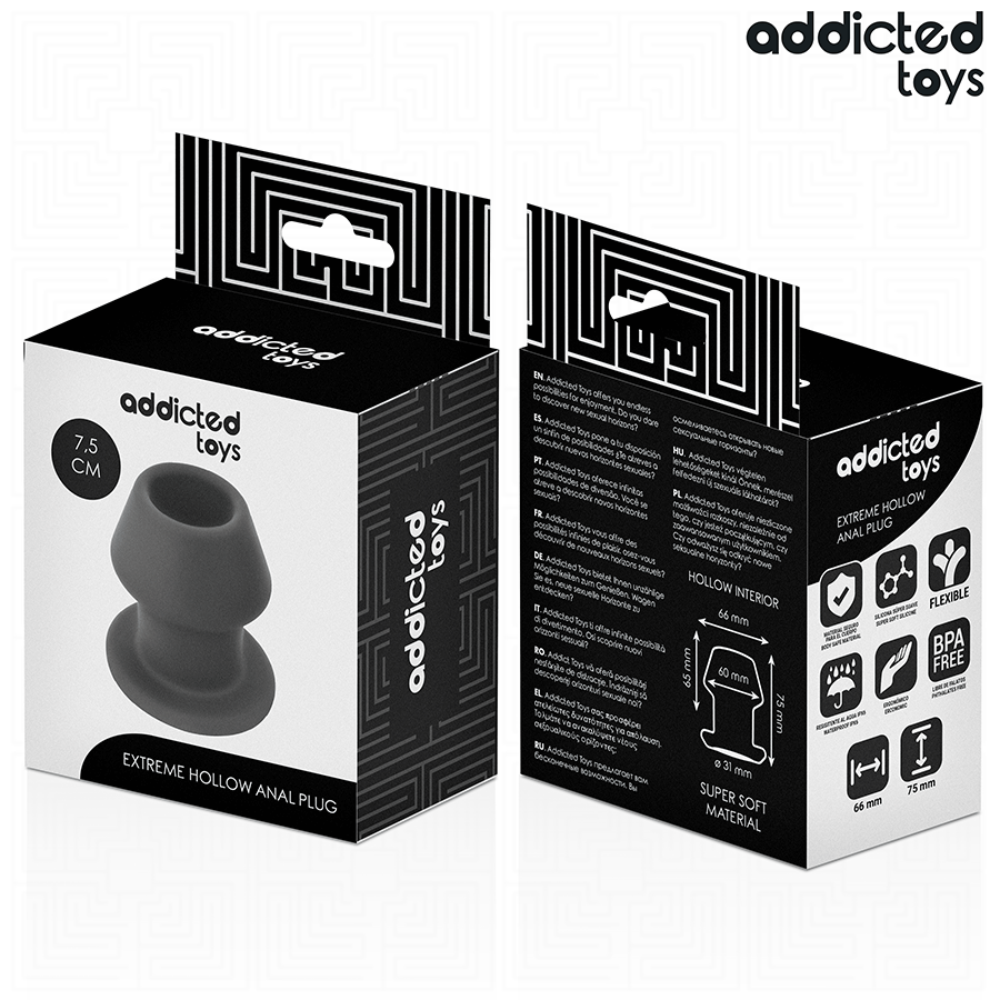 ADDICTED TOYS - PLUG ANAL CREUX EXTRÊME TAILLE S 7,5 CM ADDICTED TOYS