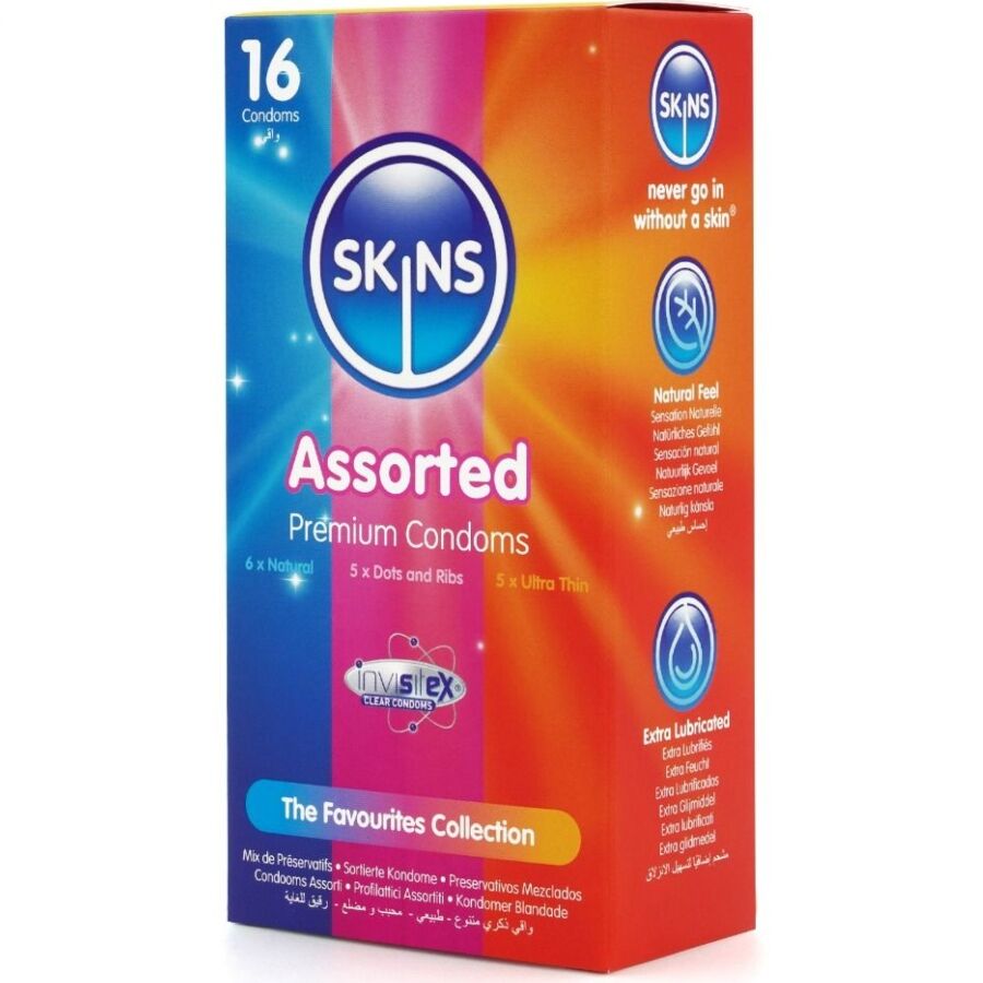 SKINS - PACK DE 16 PRÉSERVATIFS PREMIUM ASSORTIS SKINS