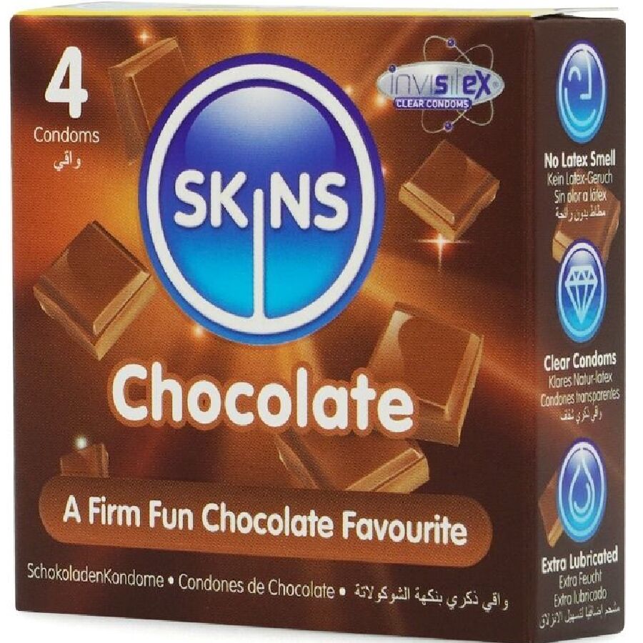 SKINS - PACK DE 4 PRÉSERVATIFS PREMIUM CHOCOLAT SKINS