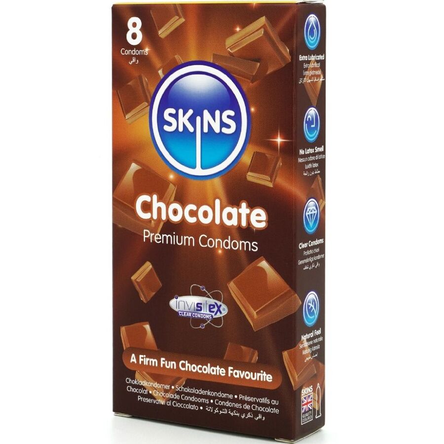 SKINS - PACK DE 8 PRÉSERVATIFS PREMIUM CHOCOLAT SKINS