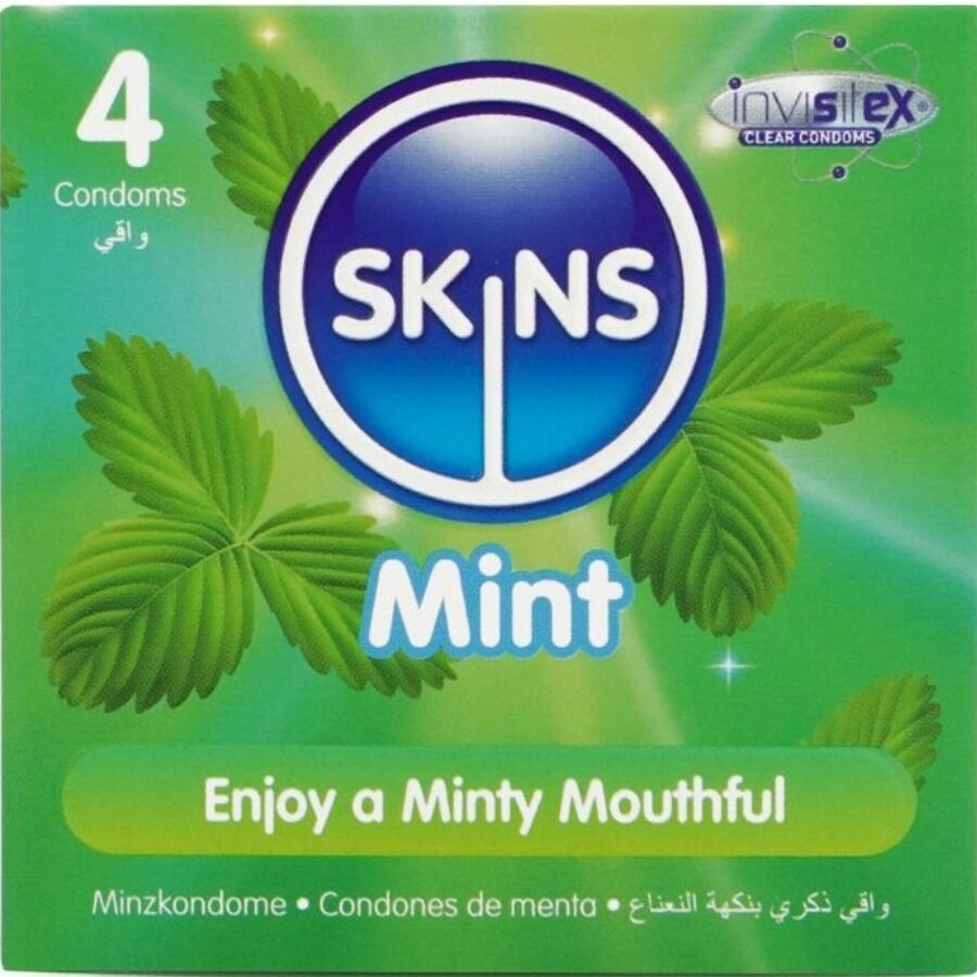 SKINS - PACK DE 4 PRÉSERVATIFS PREMIUM MENTHE SKINS