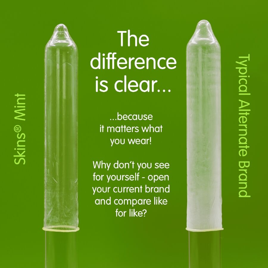 SKINS - PACK DE 4 PRÉSERVATIFS PREMIUM MENTHE SKINS