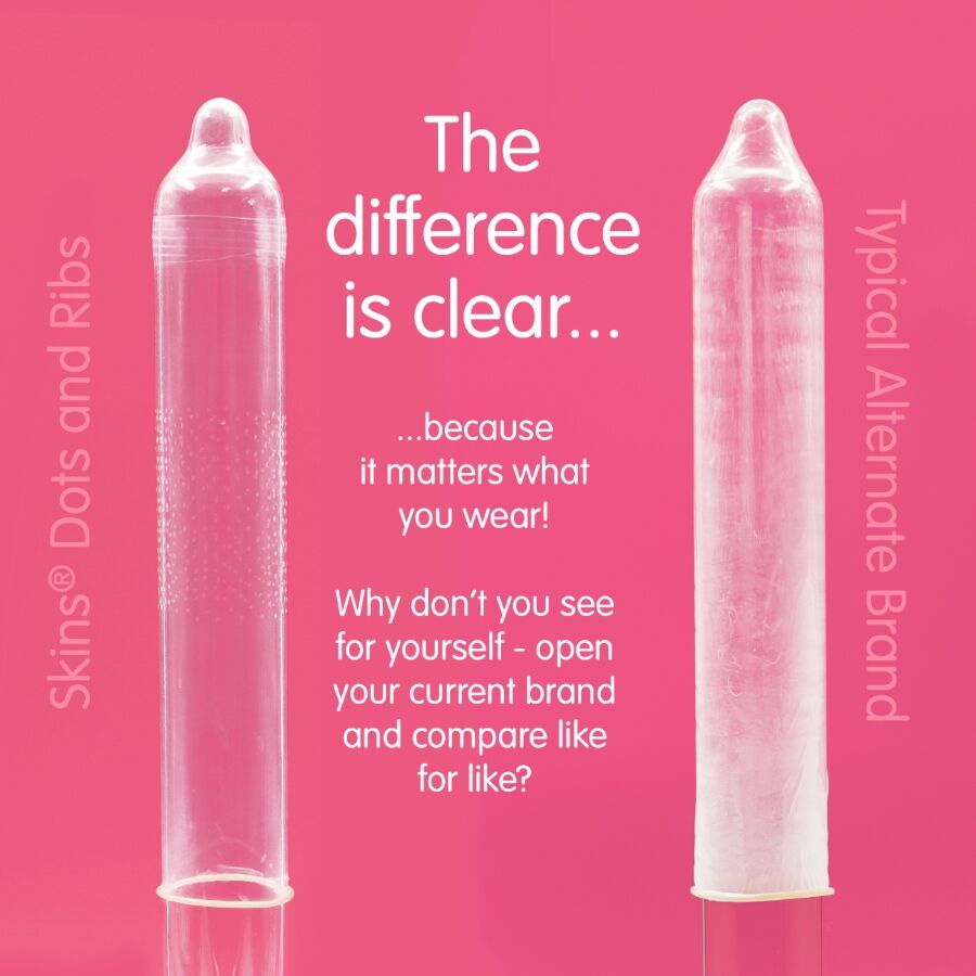 SKINS - PACK DE 4 PRÉSERVATIFS PREMIUM DOTS & RIBS SKINS