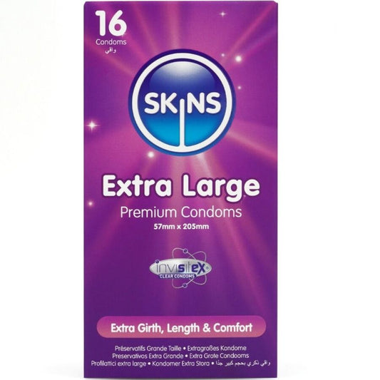 SKINS - PACK DE 16 PRÉSERVATIFS EXTRA LARGES PREMIUM SKINS