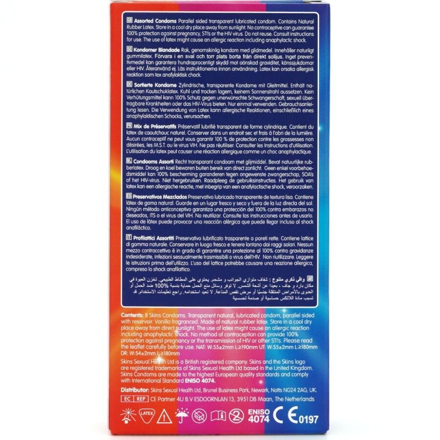 SKINS - PACK DE 8 PRÉSERVATIFS PREMIUM ASSORTIS SKINS