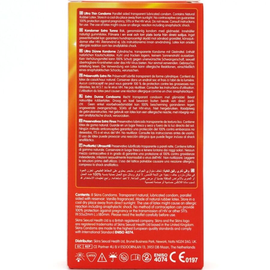 SKINS - PACK DE 8 PRÉSERVATIFS ULTRA FINS PREMIUM SKINS