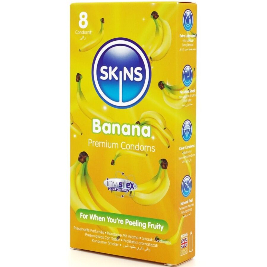 SKINS - PACK DE 8 PRÉSERVATIFS BANANE PREMIUM SKINS