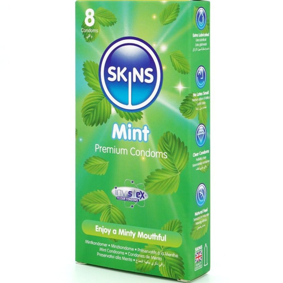 SKINS - PACK DE 8 PRÉSERVATIFS PREMIUM MENTHE SKINS
