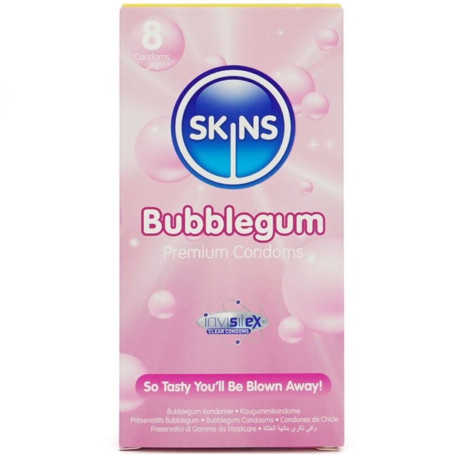 SKINS - PACK DE 8 PRÉSERVATIFS PREMIUM BUBBLEGUM SKINS