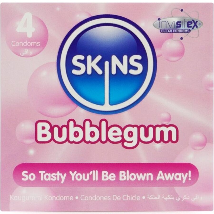 SKINS - PACK DE 4 PRÉSERVATIFS BUBBLEGUM PREMIUM SKINS