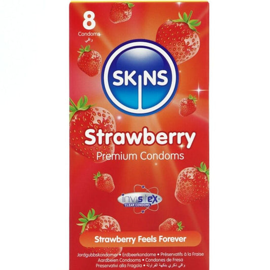 SKINS - PACK DE 8 PRÉSERVATIFS PREMIUM FRAISE SKINS