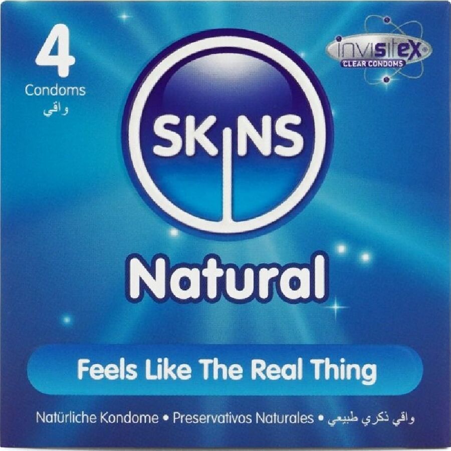 SKINS - PACK DE 4 PRÉSERVATIFS NATURELS PREMIUM SKINS