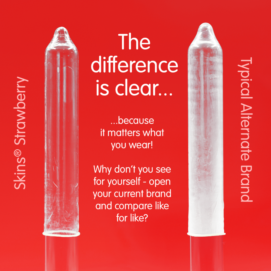 SKINS - PACK DE 4 PRÉSERVATIFS PREMIUM FRAISE SKINS