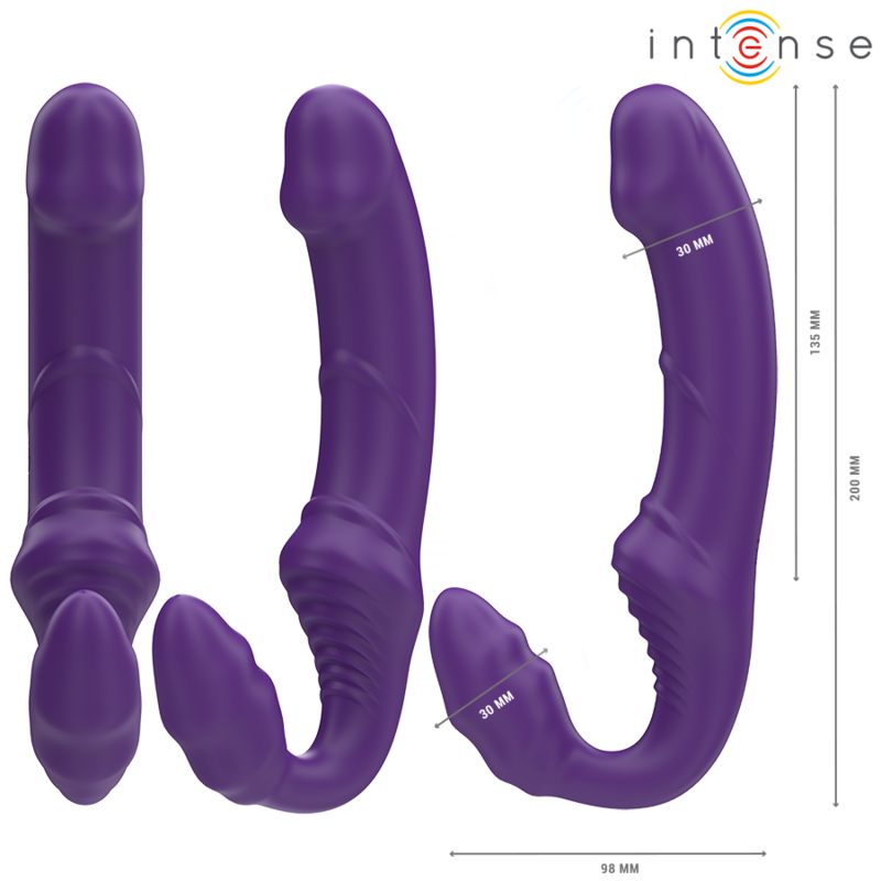 INTENSE - JILL DOUBLE VIBRATEUR 20 CM VIOLET TÉLÉCOMMANDE INTENSE FUN