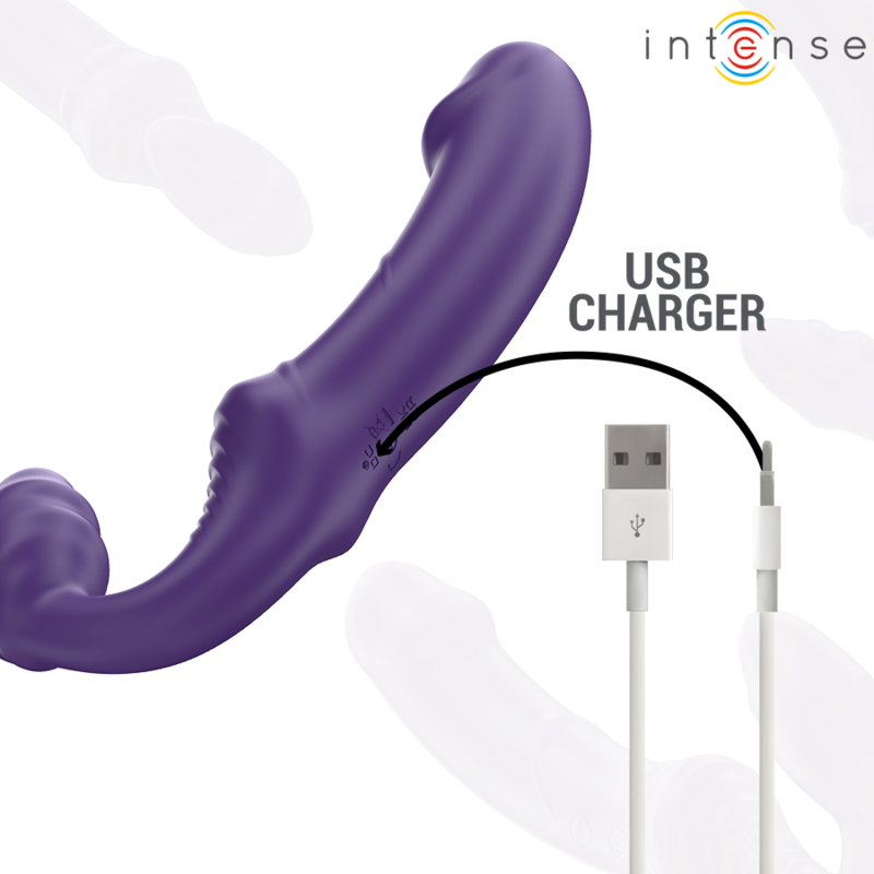 INTENSE - JILL DOUBLE VIBRATEUR 20 CM VIOLET TÉLÉCOMMANDE INTENSE FUN
