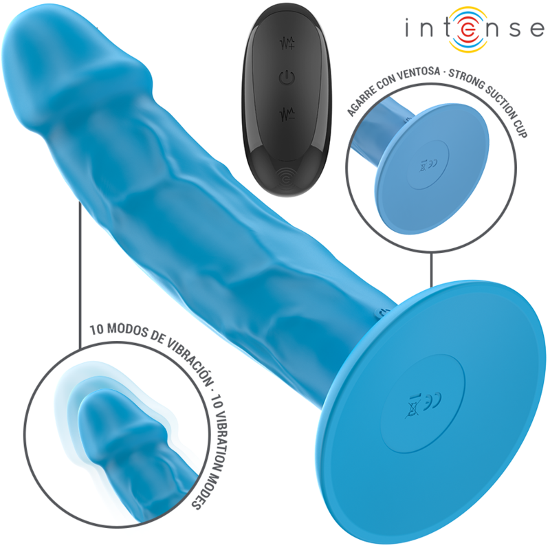 INTENSE - PHOEBE VIBRATEUR RÉALISTE 10 VIBRATIONS TÉLÉCOMMANDE BLEU INTENSE FUN