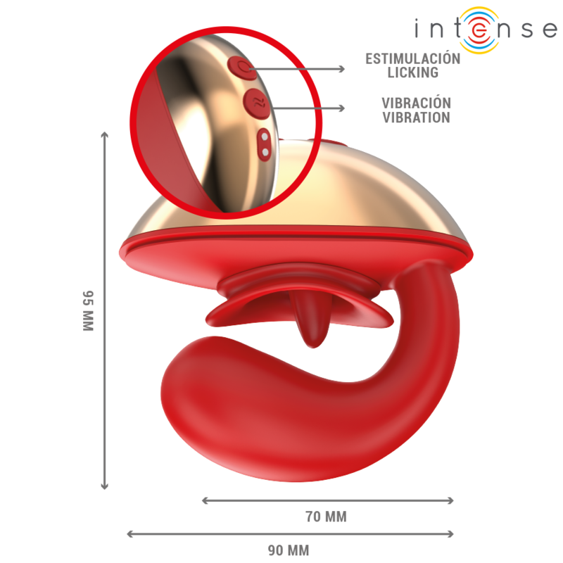 INTENSE - VIBRATEUR & STIMULATEUR MARIAH EN FORME DE U 10 VIBRATIONS ROUGE INTENSE FUN