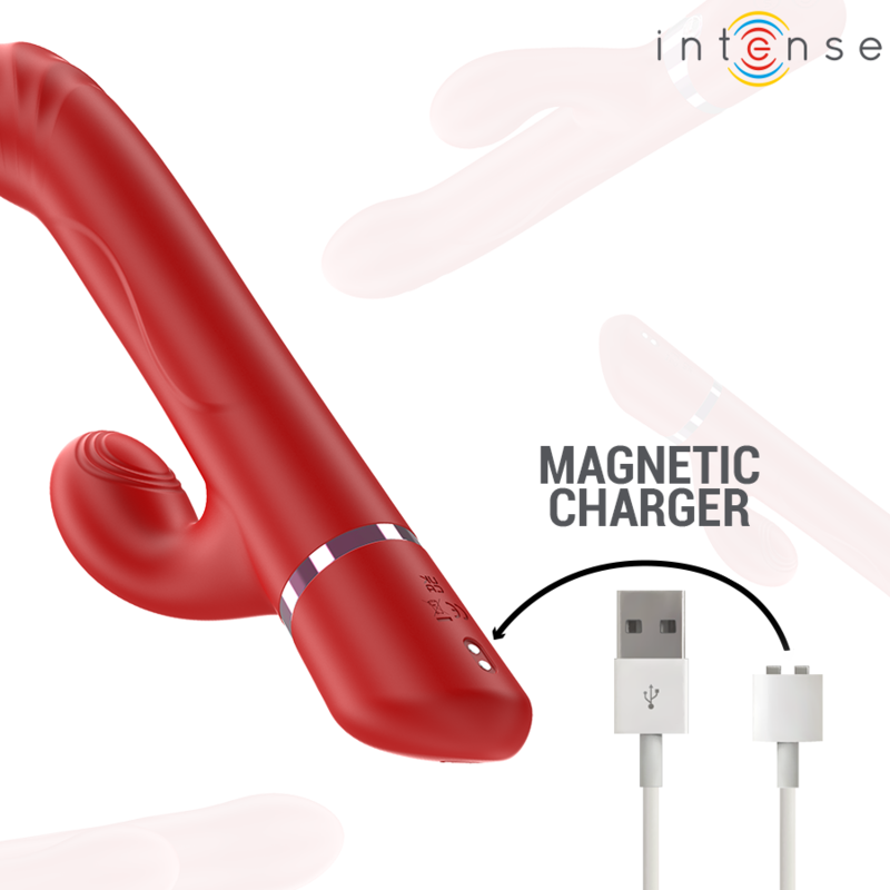 INTENSE - LELE VIBRATEUR MULTIFONCTION ROTATIF & OSCILLANT & STIMULANT ROUGE INTENSE FUN