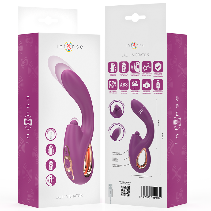 INTENSE - LALI VIBRATEUR MULTIFONCTION POINT G TAPPING & THRUST & VIBRATION VIOLET INTENSE FUN