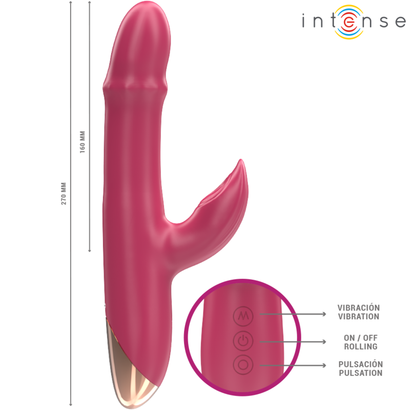 INTENSE - CHLOE VIBRATEUR MULTIFONCTION 3 EN 1 ROUGE INTENSE FUN