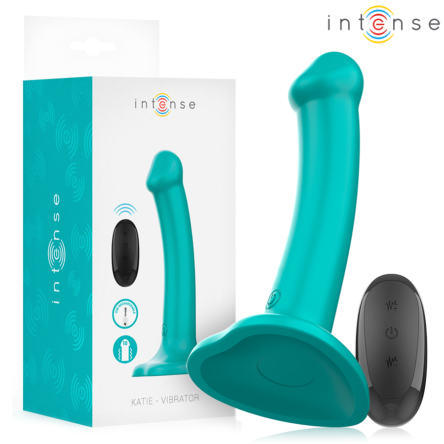 INTENSE - KATIE VIBRATEUR AVEC VENTOUSE 10 VIBRATIONS TÉLÉCOMMANDE BLEUE INTENSE FUN