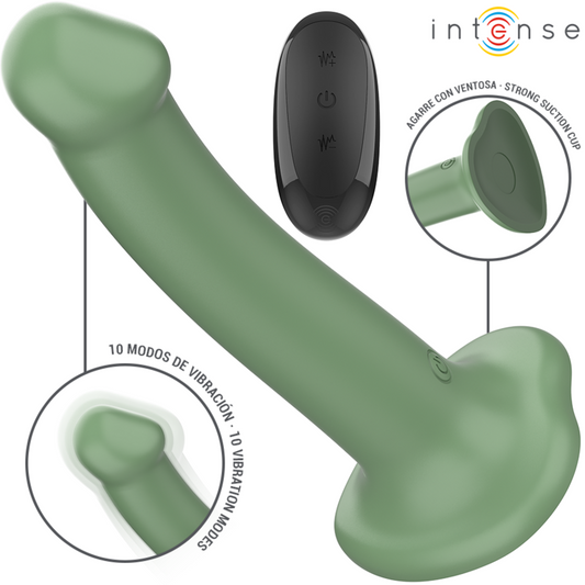 INTENSE - BECCA VIBRATEUR AVEC VENTOUSE 10 VIBRATIONS TÉLÉCOMMANDE VERTE INTENSE FUN