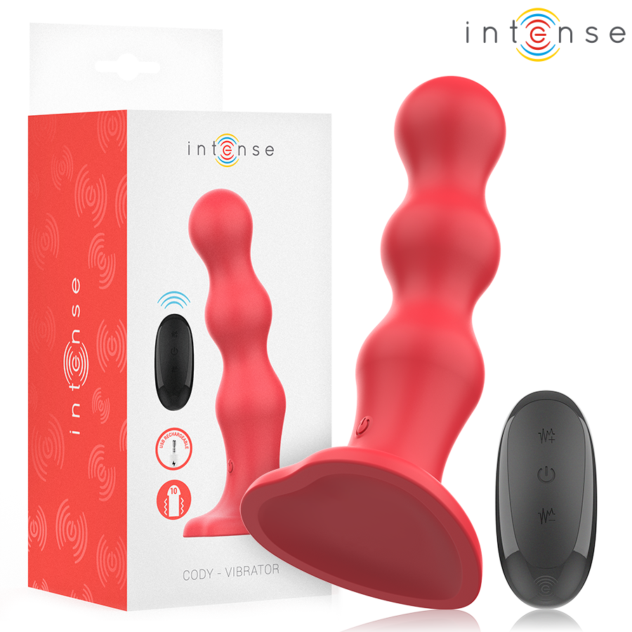 INTENSE - CODY VIBRATEUR AVEC VENTOUSE TÉLÉCOMMANDE ROUGE INTENSE FUN