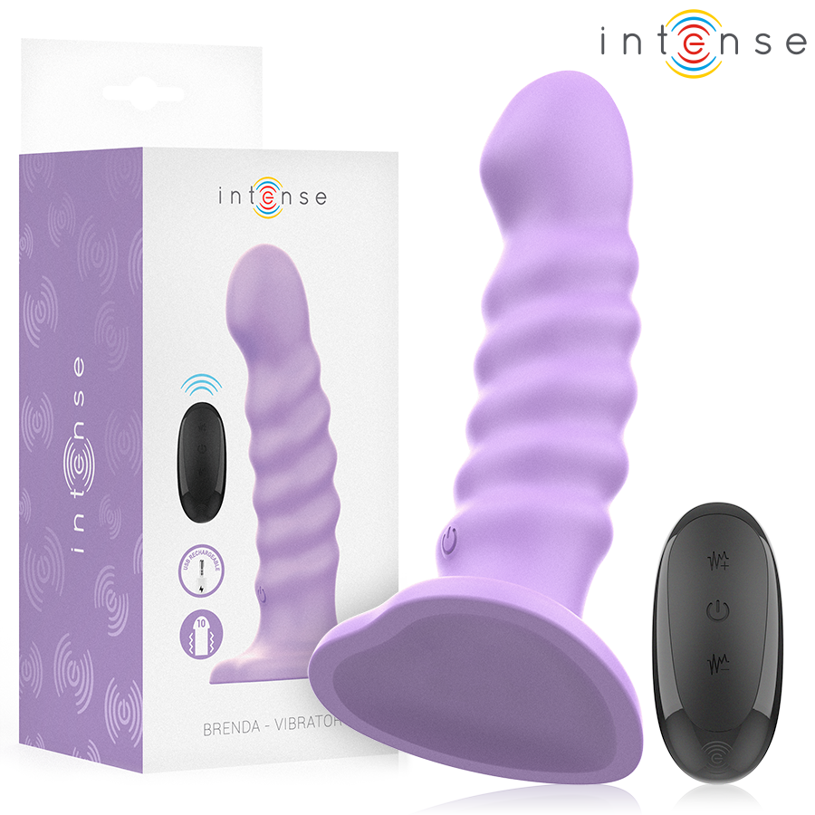 INTENSE - BRENDA VIBRATEUR TAILLE M DESIGN SPIRALE 10 VIBRATIONS VIOLET TÉLÉCOMMANDE INTENSE FUN