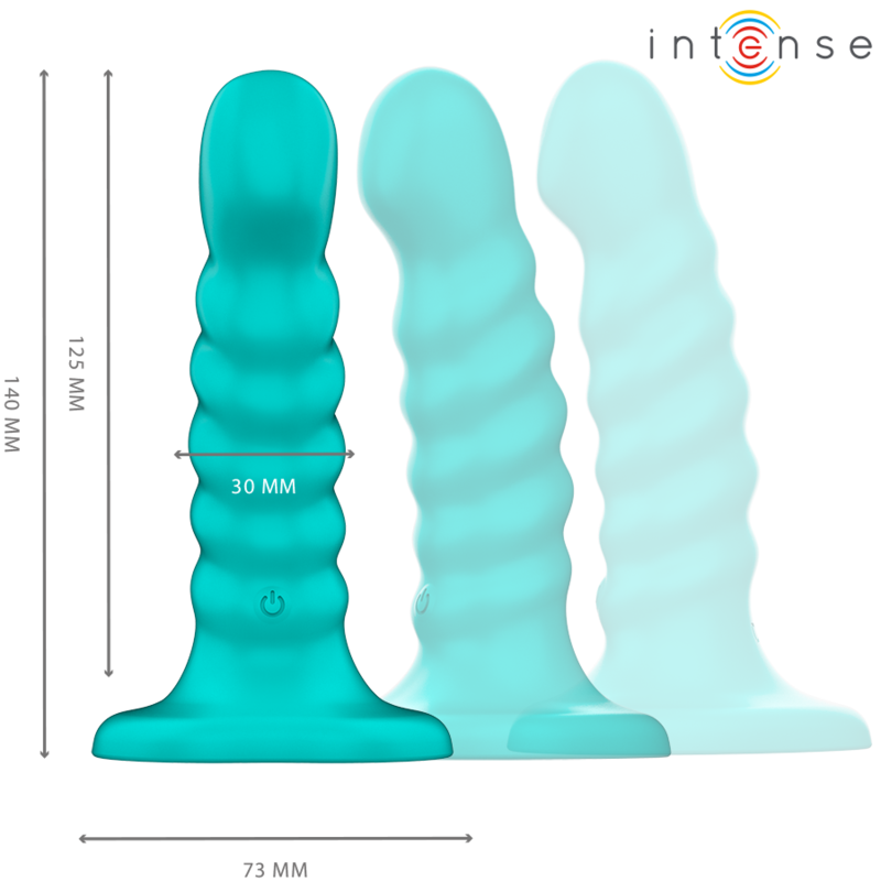 INTENSE - BUFFY VIBRATEUR TAILLE S DESIGN SPIRALE 10 VIBRATIONS TÉLÉCOMMANDE BLEUE INTENSE FUN