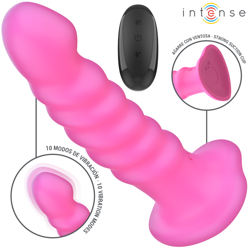 INTENSE - CINDY VIBRATEUR TAILLE L DESIGN SPIRALE 10 VIBRATIONS ROSE TÉLÉCOMMANDE INTENSE FUN