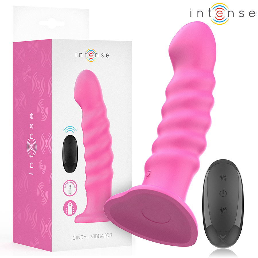 INTENSE - CINDY VIBRATEUR TAILLE L DESIGN SPIRALE 10 VIBRATIONS ROSE TÉLÉCOMMANDE INTENSE FUN