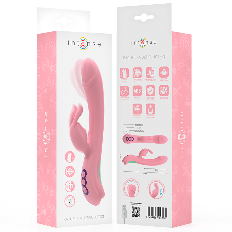 INTENSE - RACHEL VIBRATEUR RABBIT 5 VIBRATIONS ROSE INTENSE FUN
