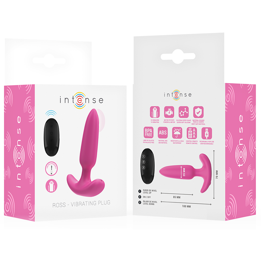 INTENSE - ROSS ANAL PLUG 10 VIBRATIONS ROSE TÉLÉCOMMANDE INTENSE ANAL TOYS