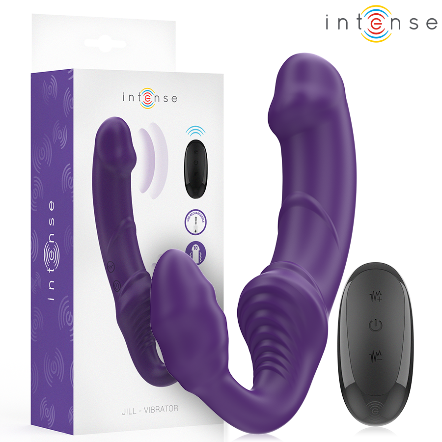 INTENSE - JILL DOUBLE VIBRATEUR 20 CM VIOLET TÉLÉCOMMANDE INTENSE FUN