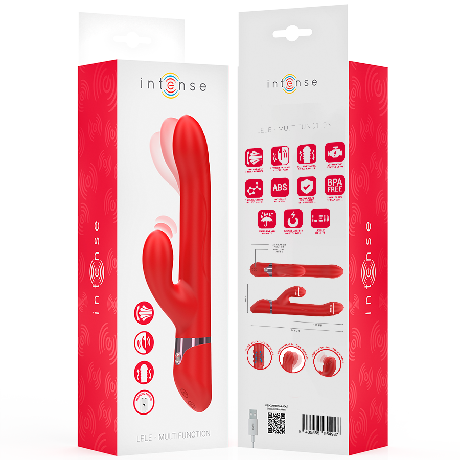 INTENSE - LELE VIBRATEUR MULTIFONCTION ROTATIF & OSCILLANT & STIMULANT ROUGE INTENSE FUN