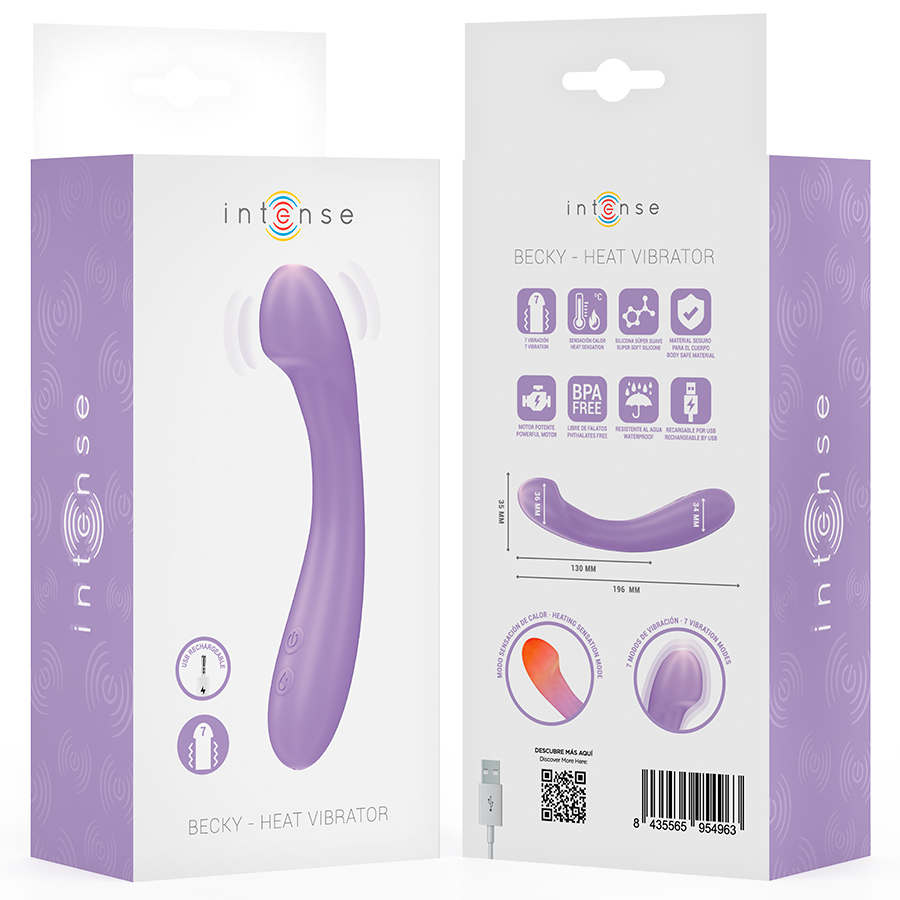 INTENSE - BECKY VIBRATEUR 19 CM CHAUFFANT 7 VIBRATIONS VIOLET INTENSE FUN