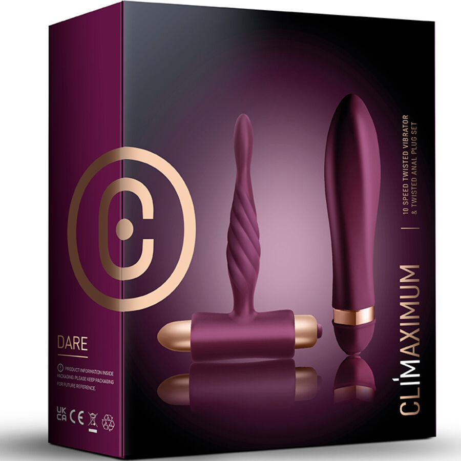 CLIMAXIMUM - DARE KIT VIBRATEUR TWISTED + PLUG ANAL DÉBUTANT CLIMAXIMUM