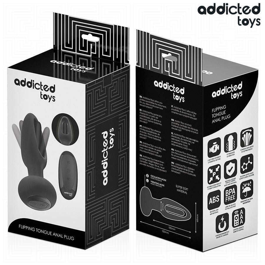 ADDICTED TOYS - PLUG ANAL AVEC LANGUE VIBRANTE ET TÉLÉCOMMANDE ADDICTED TOYS