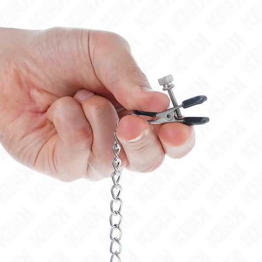 KINK - PINCES À TAMELON CHAÎNE PLATE ARGENT 34 CM KINK NIPPLE GRIP