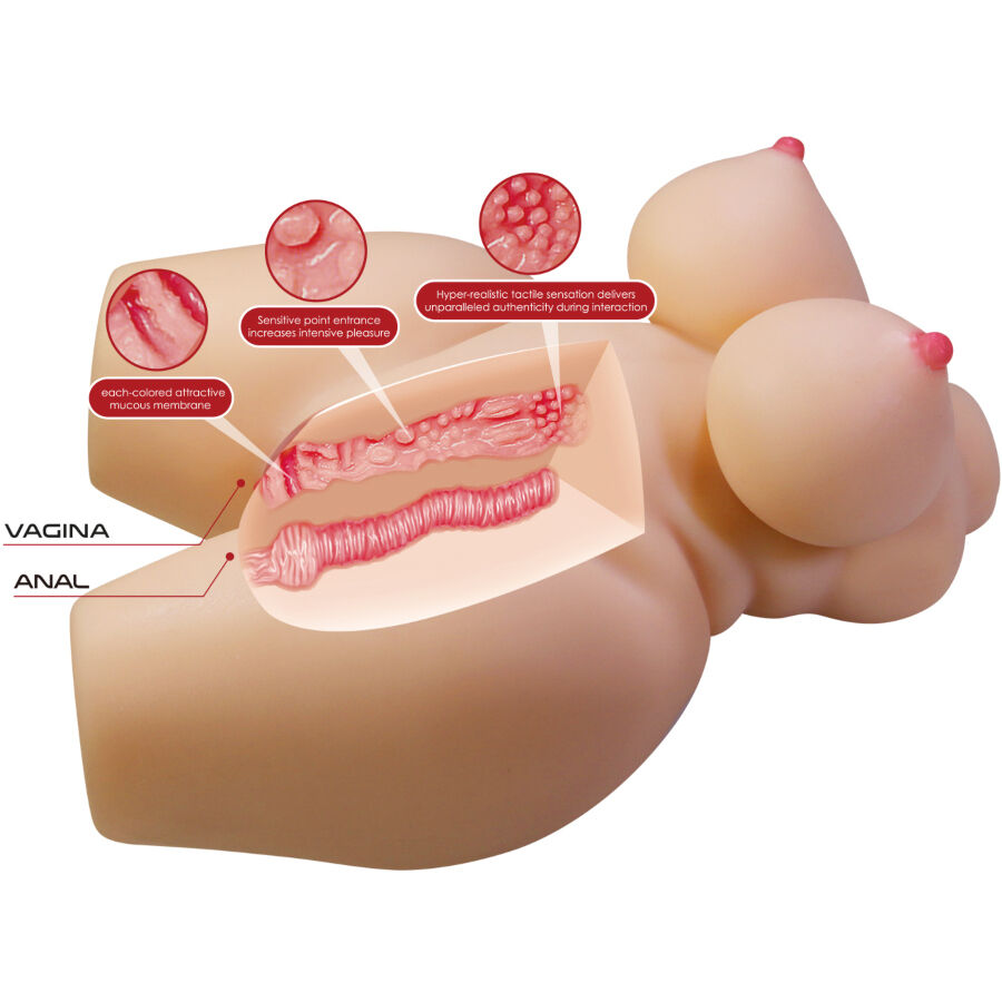 CRAZY BULL - GRACE TORSE FÉMININ RÉALISTE VAGIN ET ANAL 7,5 KG CRAZY BULL