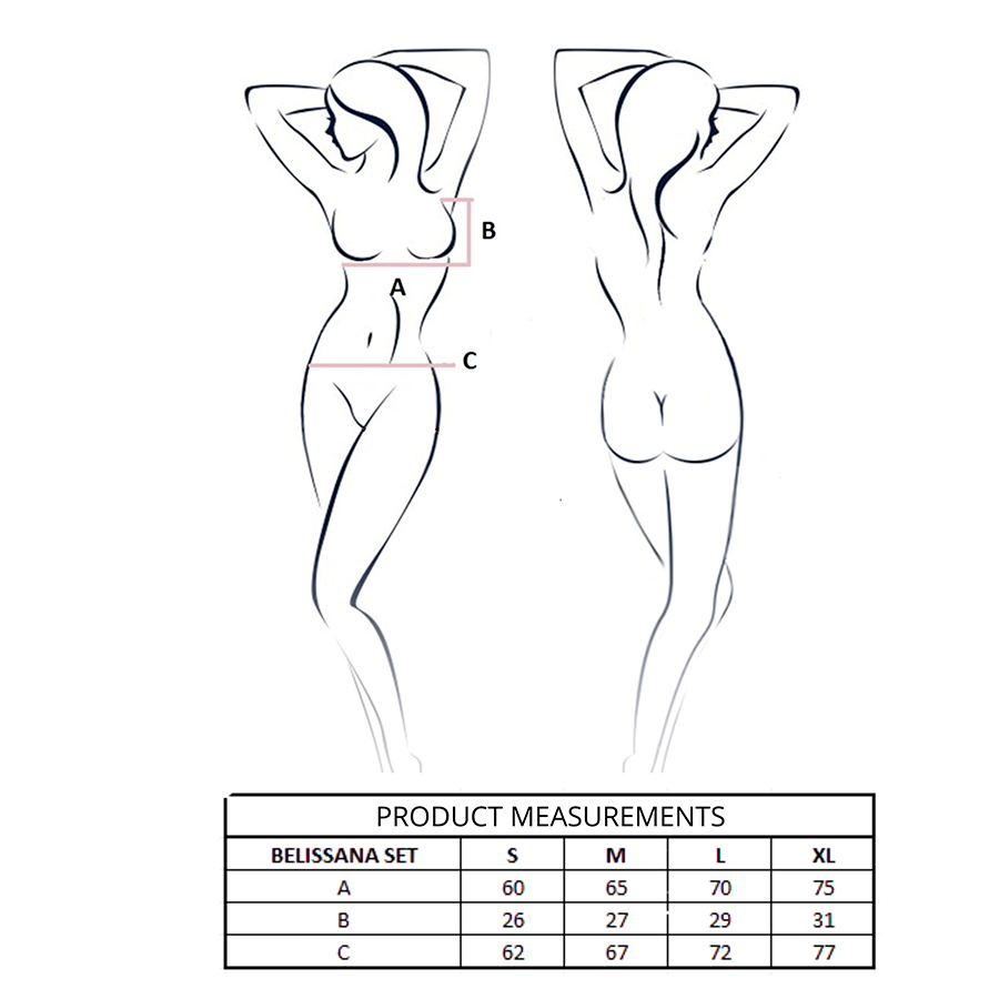 PASSION - ENSEMBLE SOUTIEN-GORGE + STRING BELISSANA BLEU S/M PASSION WOMAN SETS